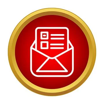 Envelope opening with document showing new message notification Stock Illustration