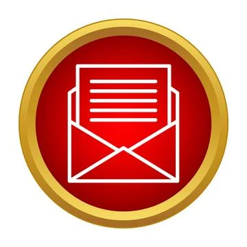 Envelope opening with letter receiving mail message icon Illustrazione stock