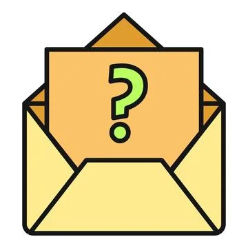 Envelope opening with question mark message inside Stock Illustration