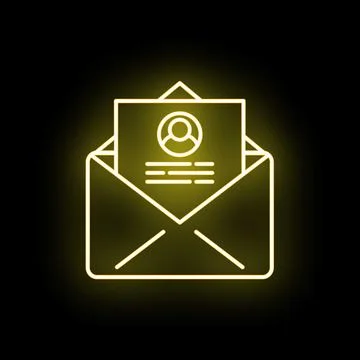 Envelope opening showing contact profile and message Stock Illustration