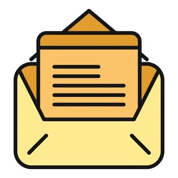 Envelope opening, showing written letter inside for communication Illustrazione stock