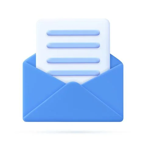 Envelope with paper documents icon. Stock Illustration