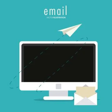Envelope paper plane computer email icon. Vector graphic Illustrazione stock