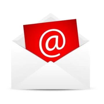 Envelope with  a paper sheet, concept of e-mail Stock Illustration