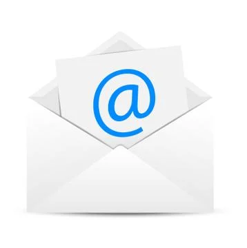 Envelope with  a paper sheet, concept of e-mail Stock Illustration