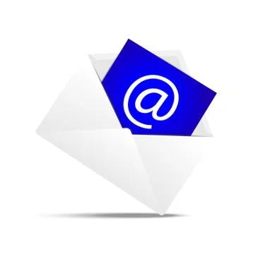 Envelope with  a paper sheet, concept of e-mail Stock Illustration
