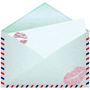 Envelope with paper sheet. Stock Illustration