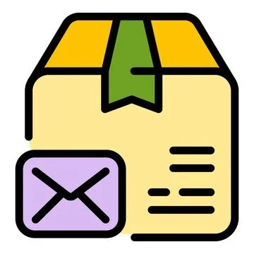 Envelope parcel icon vector flat Illustrazione stock