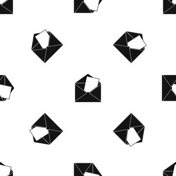 Envelope pattern seamless black イラスト素材
