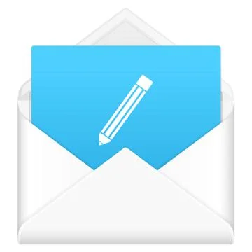 Envelope with pencil symbol Illustrazione stock