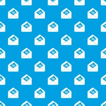 Envelope with percentage pattern seamless blue 스톡 일러스트