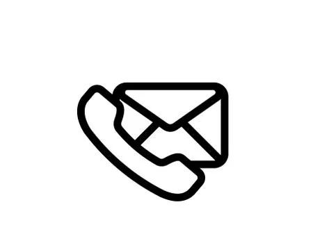 Envelope with phone. Email, Message line icon. Communication. Vector on isola Stock Illustration