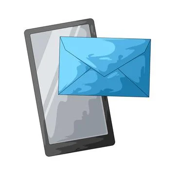 Envelope with phone illustration Stock Illustration