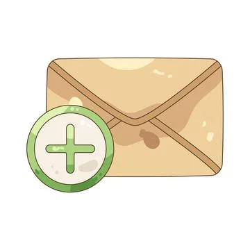 Envelope with plus sign Stock Illustration