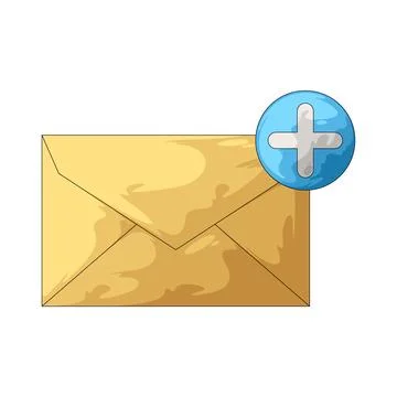 Envelope with plus sign illustration Иллюстрация