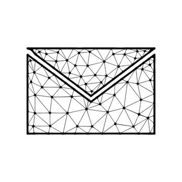 Envelope polygonal vector icon isolated on white background. Envelope poly... Stock Photos