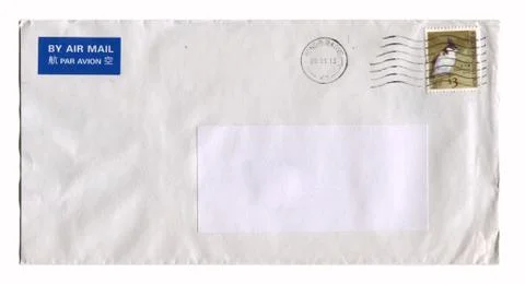 Envelope with postage stamp Foto stock
