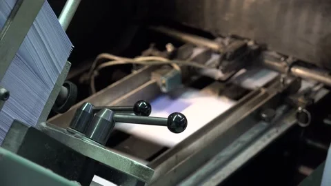 Envelope Printing machine in a factory Stock Footage 239599168