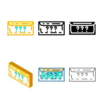 Envelope with purchase color forms icon vector Stock Illustration