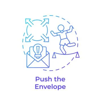 Envelope push blue gradient concept icon Ilustração Stock