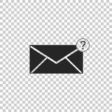 Envelope with question mark icon isolated on transparent background. Letter with 스톡 일러스트