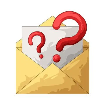 Envelope with question mark illustration Ilustração Stock