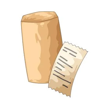 Envelope with receipt illustration Stock Illustration
