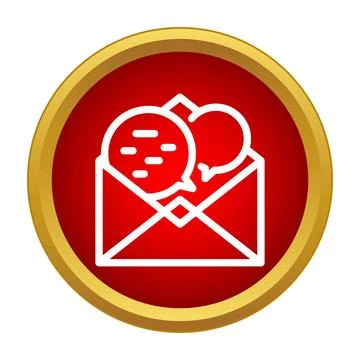 Envelope receiving chat bubbles email message communication concept Stock Illustration