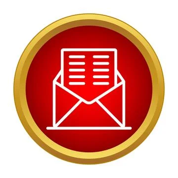 Envelope receiving mail with written letter inside Stock Illustration