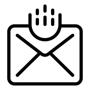 Envelope receiving multiple email notifications icon Stock Illustration