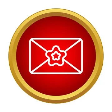 Envelope receiving secret message with star wax seal Stock Illustration