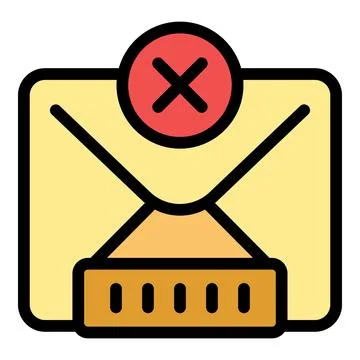 Envelope receiving showing sending error message notification symbol Stock Illustration