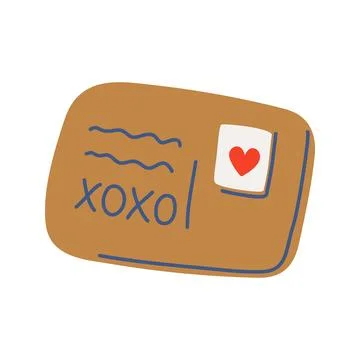 Envelope with red heart stamp Stock Illustration