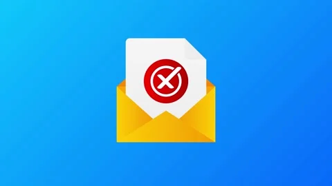 An envelope with rejected letters on blue background. Quote speech bubble Stock Footage 156581744