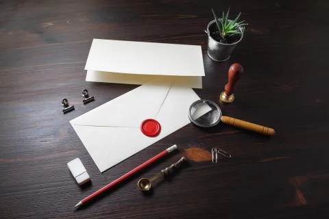 Envelope, retro stationery Stock Photos