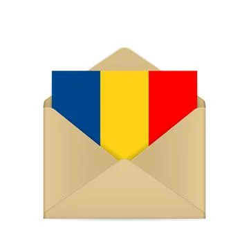 Envelope with Romania flag Stock Illustration