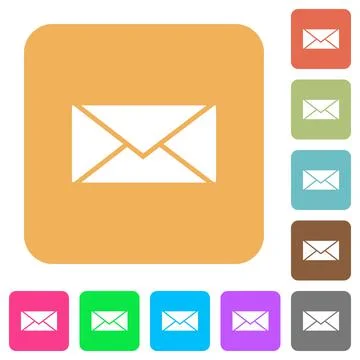 Envelope rounded square flat icons Stock Illustration