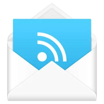 Envelope with rss symbol Stock Illustration