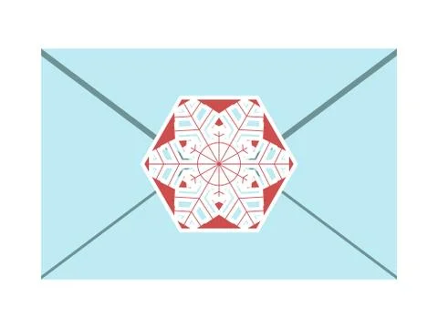 Envelope sealed with snowflake Stock Illustration