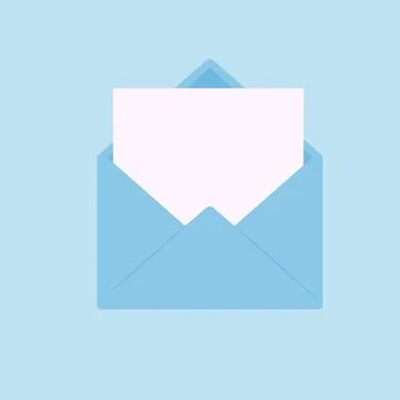 Envelope with sheet of empty paper. mail concept. vector illustration in flat 스톡 일러스트