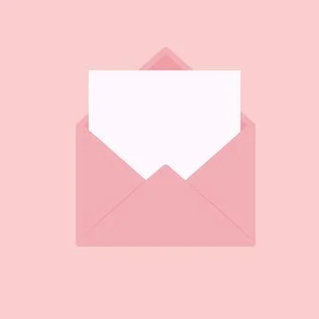 Envelope with sheet of empty paper. mail concept. vector illustration in flat 스톡 일러스트