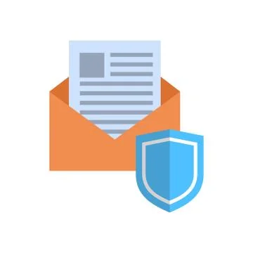 Envelope With Shield Icon Mail Data Protection Concept 库存插图