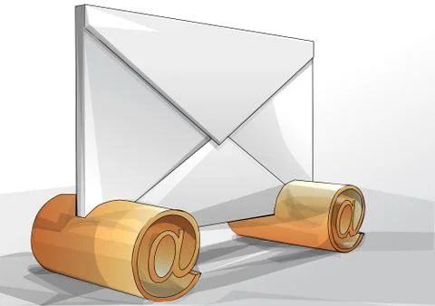 Envelope with sign email Stock Illustration