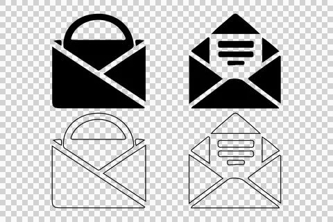 Envelope silhouette icon, envelope line art vector image 스톡 일러스트