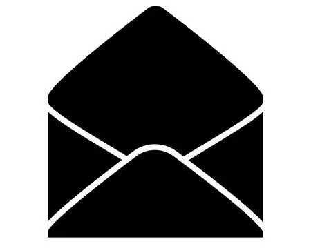 Envelope silhouette vector image for a logo, pictogram, or stencil. Open envelop Stock Illustration