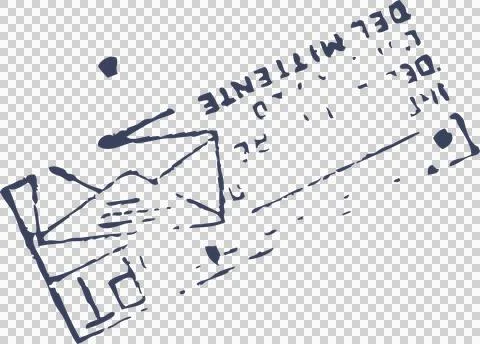 Envelope sketch is being shown against transparent background, featuring flap Stock Illustration