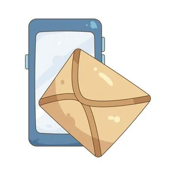 Envelope with smartphone Illustrazione stock