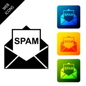 Envelope with spam icon isolated. Concept of virus, piracy, hacking and security Stock Illustration