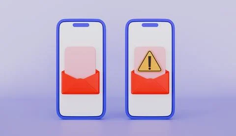 Envelope with spam message icon, online scam malware spreading virus Stockillustratie