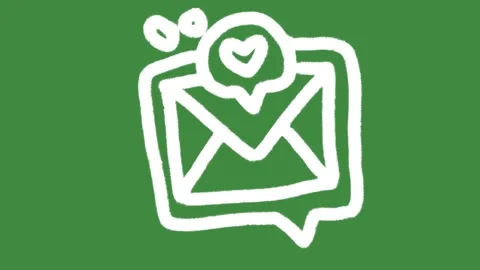 Envelope speech bubble and heart icon hand-drawn cartoon graphic with chalk icon Stock Footage 337785622